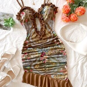 Floral Brown Dress